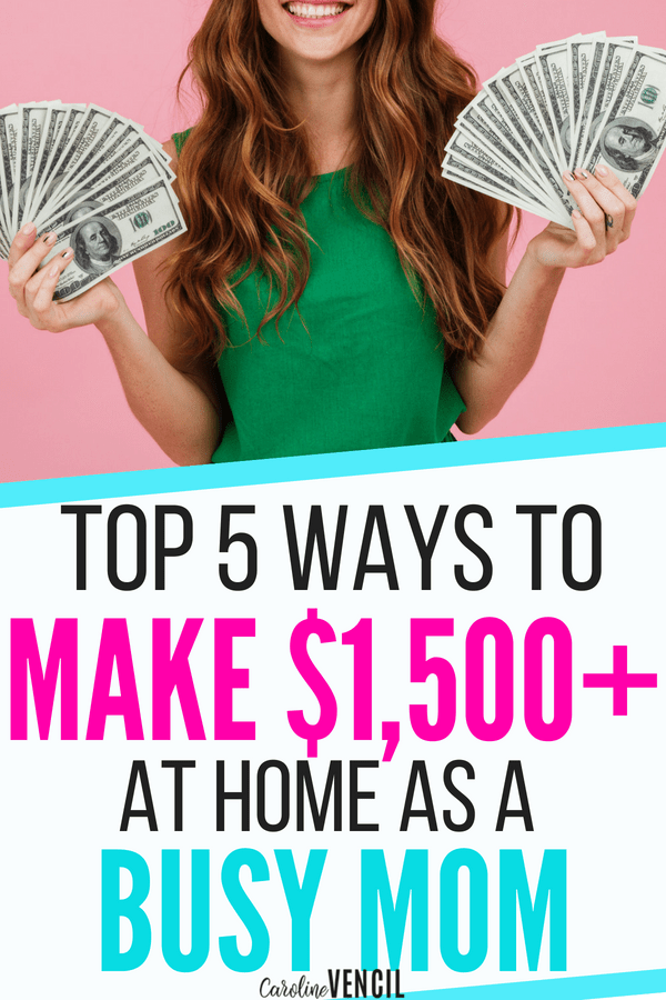 Top ways for moms to earn money working at home. Work from home jobs that can pay more than $1500+ each month from these side hustles that could be full time jobs from home too.