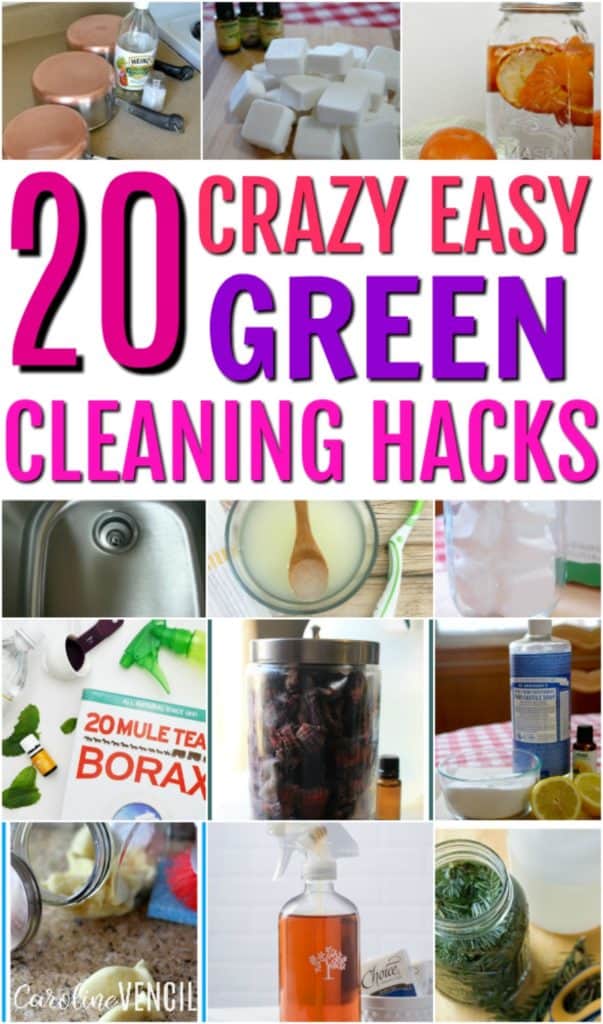 These are AMAZING!! All of the best green cleaning hacks and recipes! Everything that you need to make your own cleaning supplies. 20 Crazy Easy Green Cleaning Recipes. The best DIY homemade cleaning recipes.